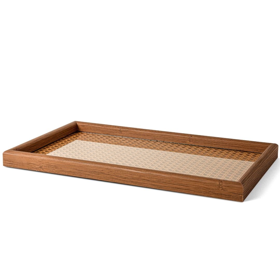 Bandeja Decorativa em MDF com Rattan 45cm