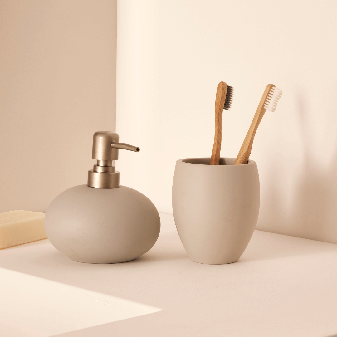 Copo Porta Escova Multiuso em Cimento 10,5cm