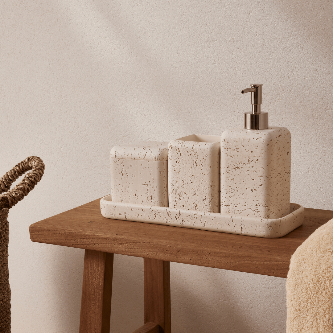 Copo Porta Escova Multiuso em Poliresina Branco 11cm