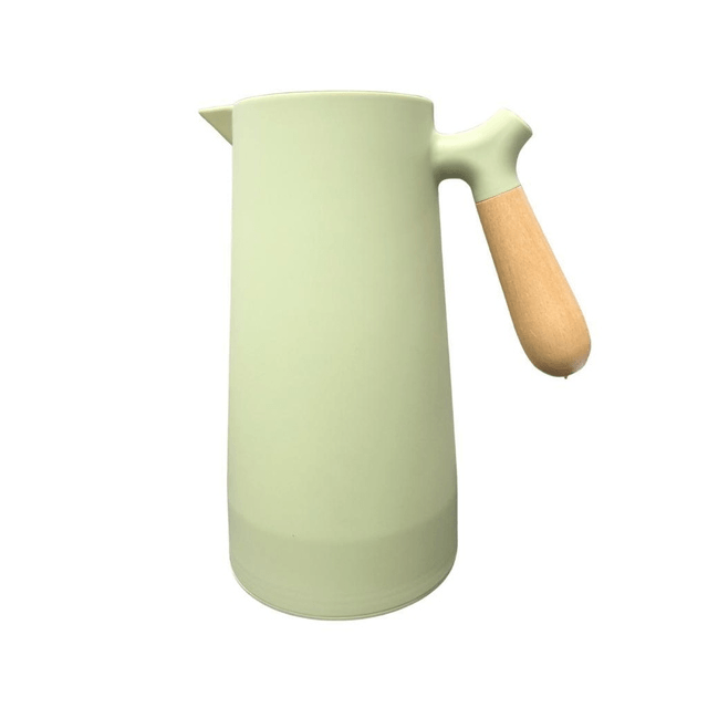 Garrafa Térmica Nórdica com Cabo de Madeira Verde