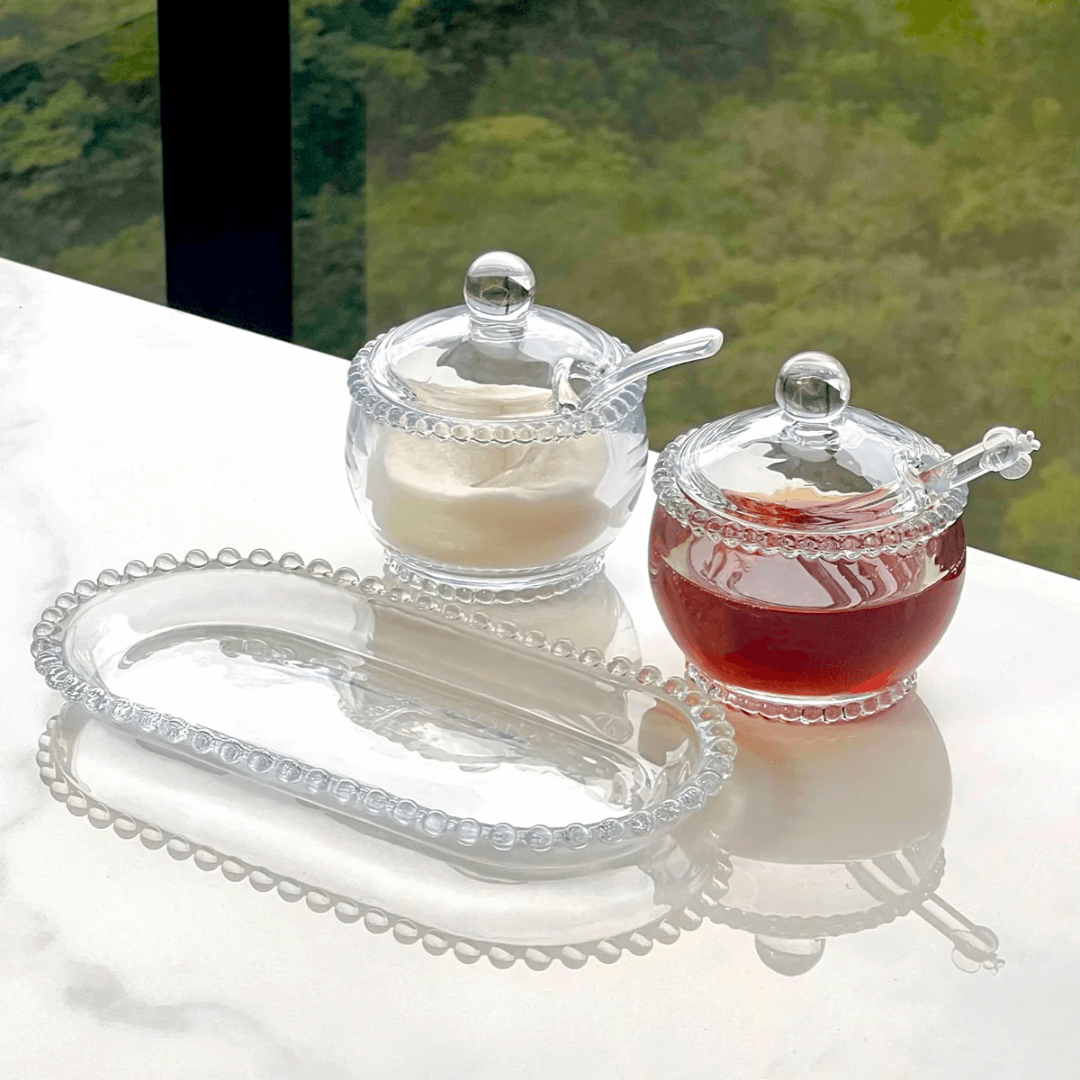 Kit para Mesa Posta Premium de Cristal Linha Pearl 6 Peças